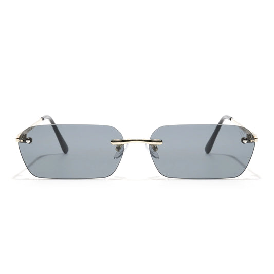 Voyage| Underdog | Black Rimless Rectangle Sunglasses