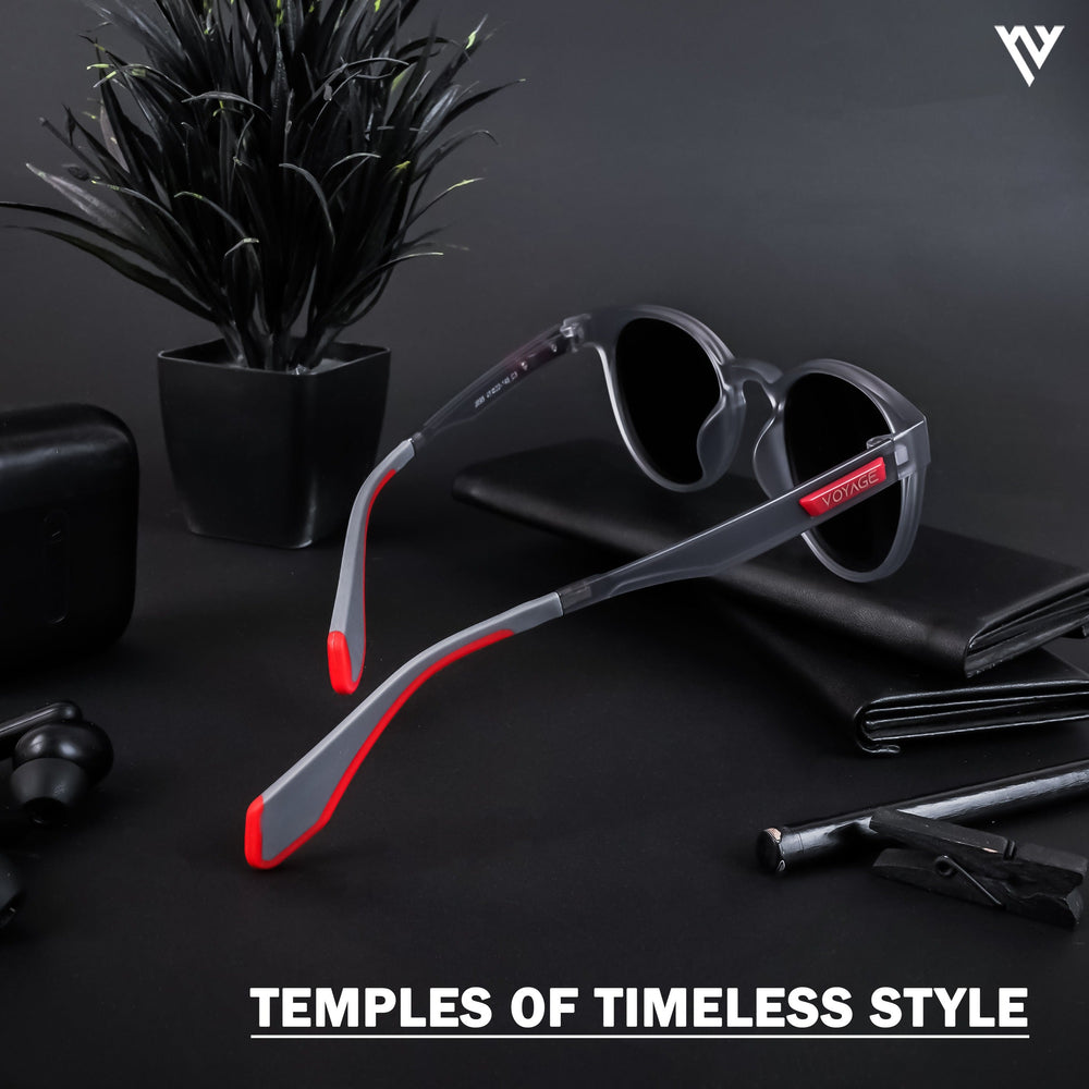 Voyage Active Grey Round Polarized Sunglasses