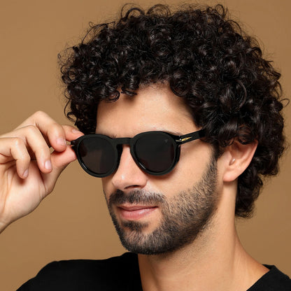 voyage|Vellum | Crystal Round Sunglasses