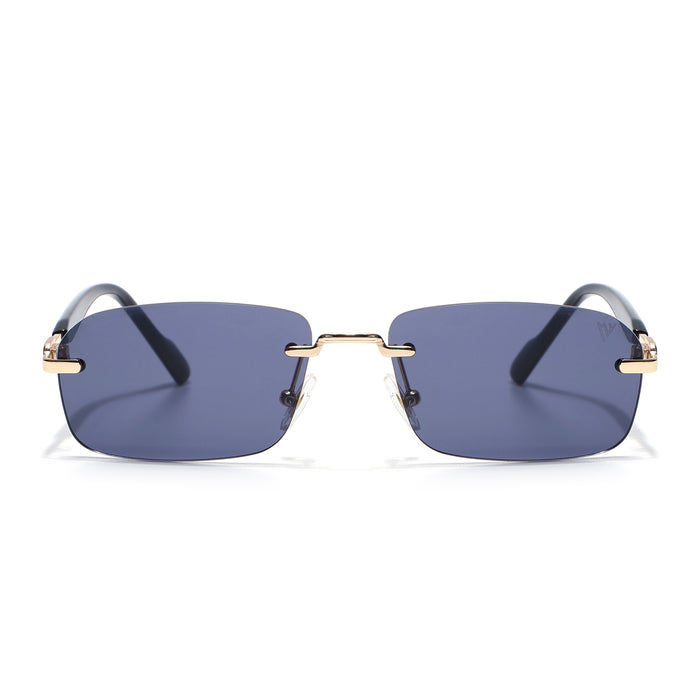 Satan | Emerland Green Rimless Sunglasses | Golden Frame