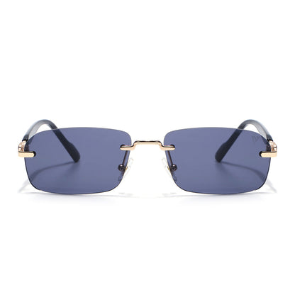 Satan | Emerland Green Rimless Sunglasses | Golden Frame