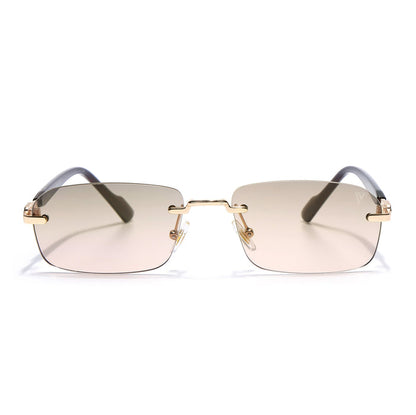 Satan | Emerland Green Rimless Sunglasses | Golden Frame