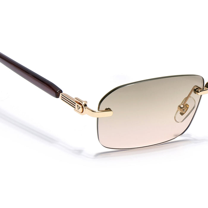 Satan | Emerland Green Rimless Sunglasses | Golden Frame