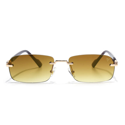 Satan | Emerland Green Rimless Sunglasses | Golden Frame