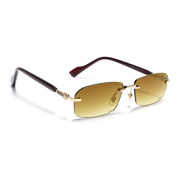 Satan | Emerland Green Rimless Sunglasses | Golden Frame