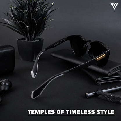 Voyage Active Grey Round Polarized Sunglasses