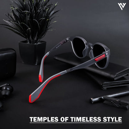 Voyage Active Grey Round Polarized Sunglasses