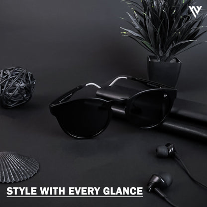 Voyage Active Grey Round Polarized Sunglasses