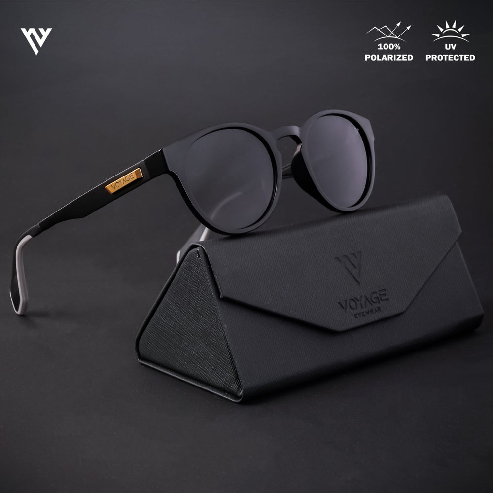 Voyage Active Grey Round Polarized Sunglasses