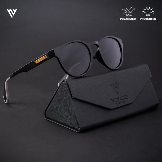 Voyage Active Grey Round Polarized Sunglasses